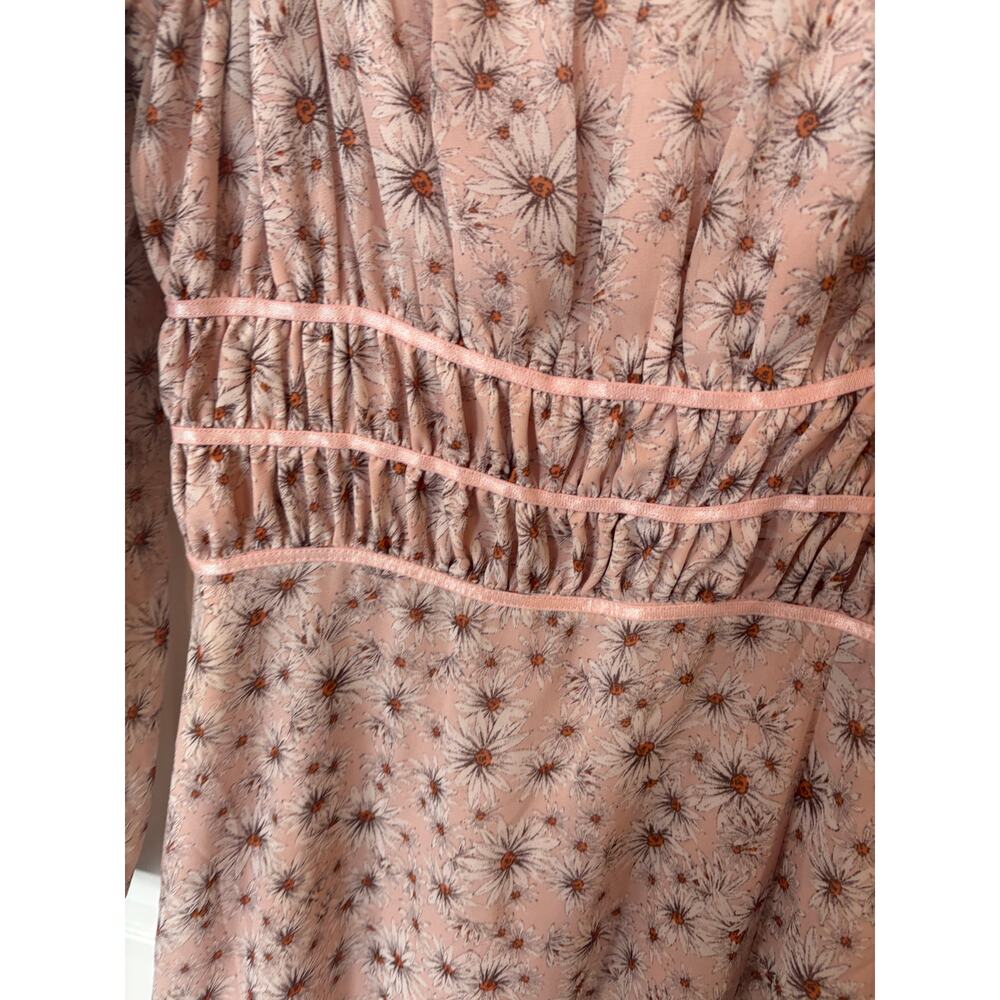 Way Pink FLoral Midi Dress Size Medium - Picture 4 of 9
